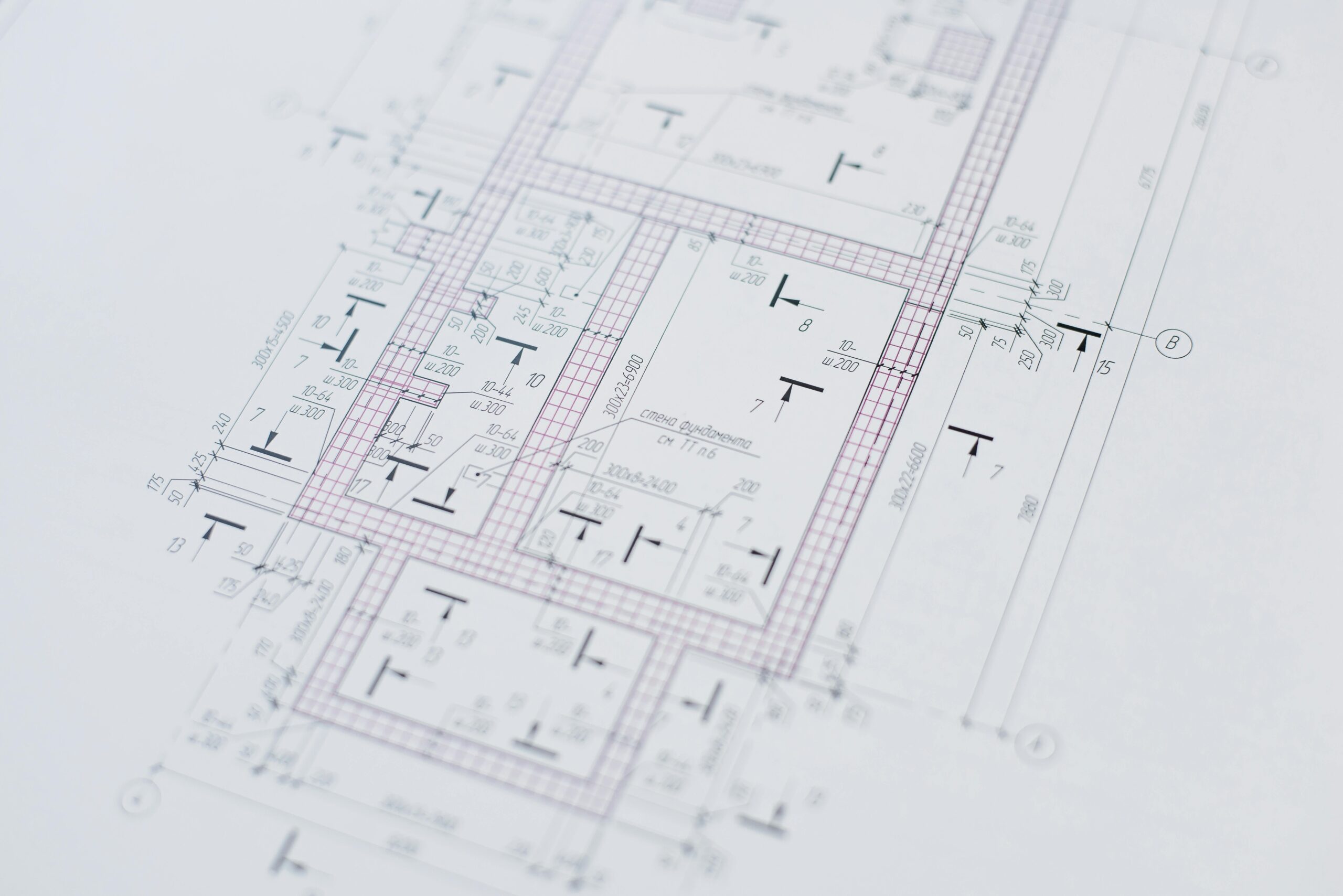 Close-up view of an architectural floor plan showcasing design creativity and layout precision.